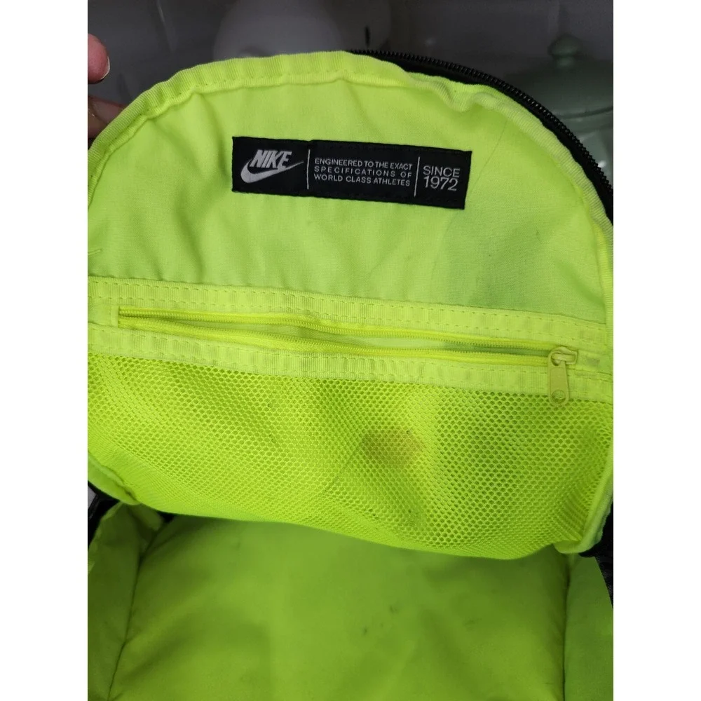 Nike Backpack Cheyenne Dark Grey Black Matte Silver Neon Yellow Trim Kids READ